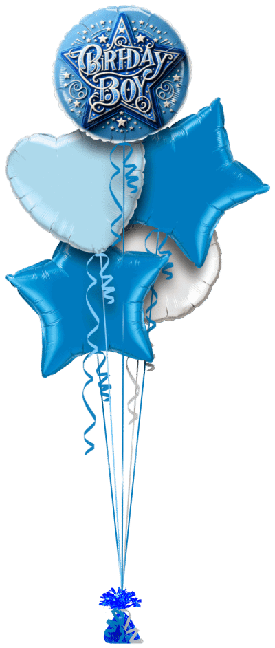 Birthday Boy Star Balloon Bunch