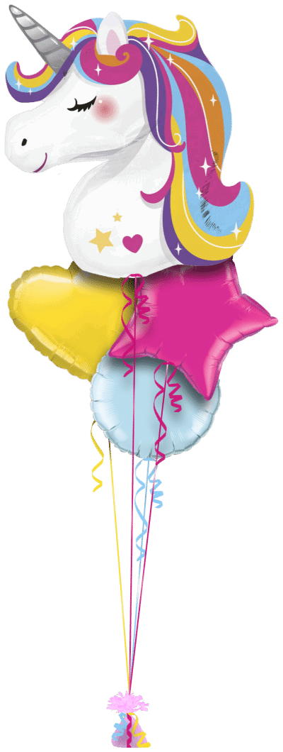 Rainbow Unicorn Balloon Bunch