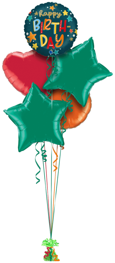 Birthday Stars Balloon Bunch