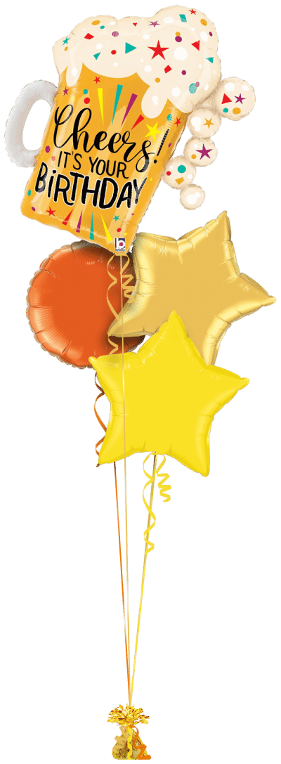 Cheers It's Your Birthday Beer Balloon Bunch