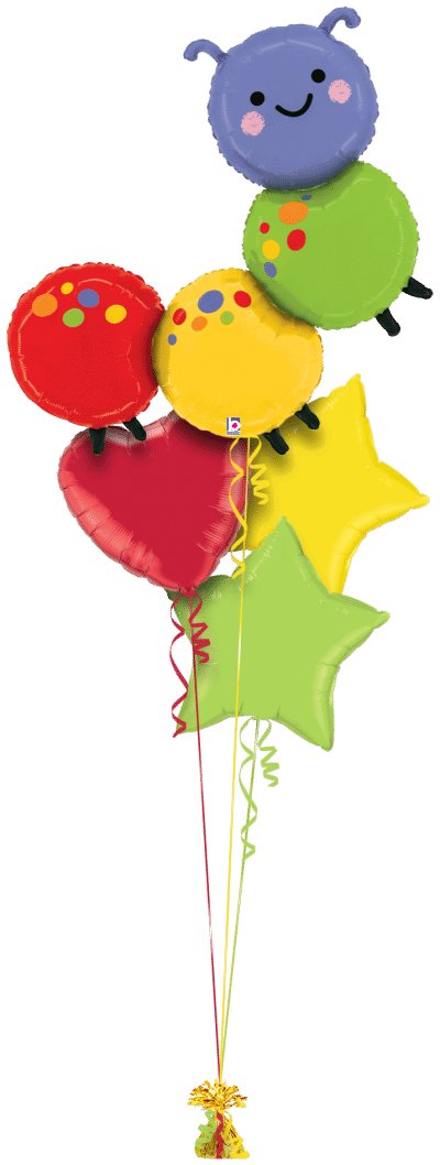 Colourful Caterpillar Balloon Bunch