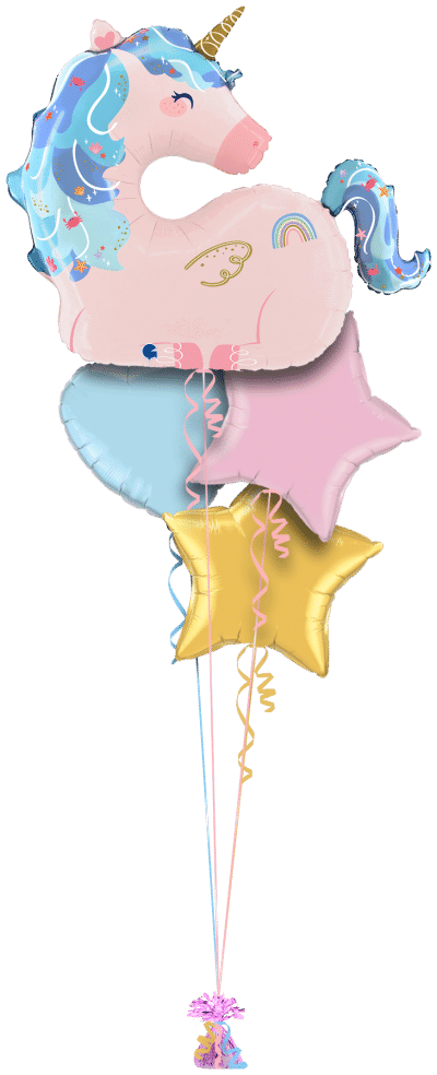 Magical Sitting Unicorn Balloon Bunch