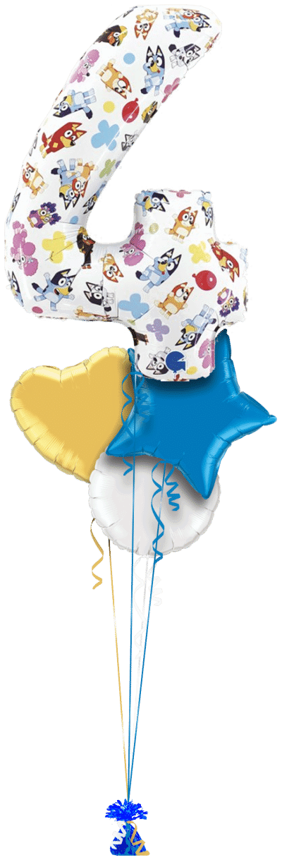 Bluey Big 4 Balloon Bunch
