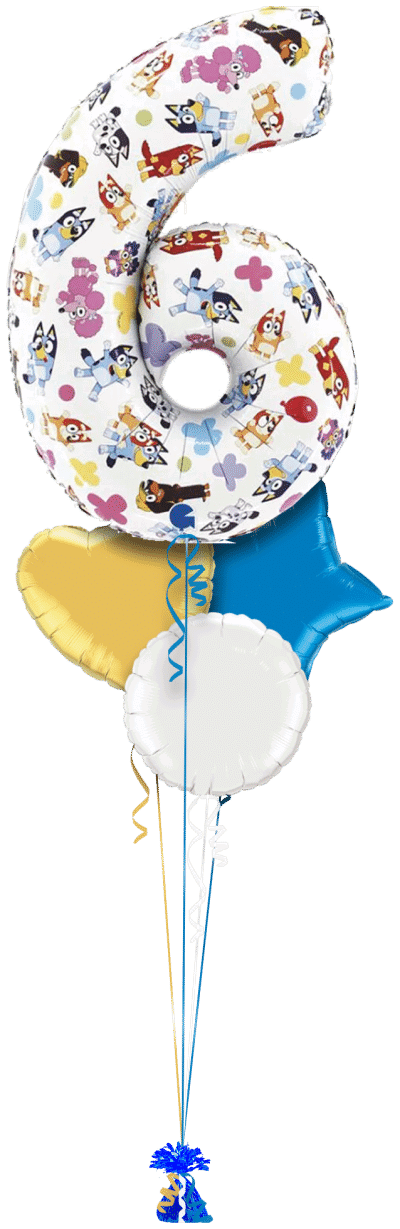 Bluey Big 6 Balloon Bunch