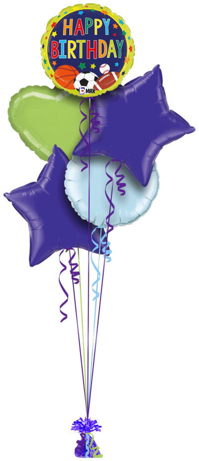 Sports Birthday Balloon Bunch