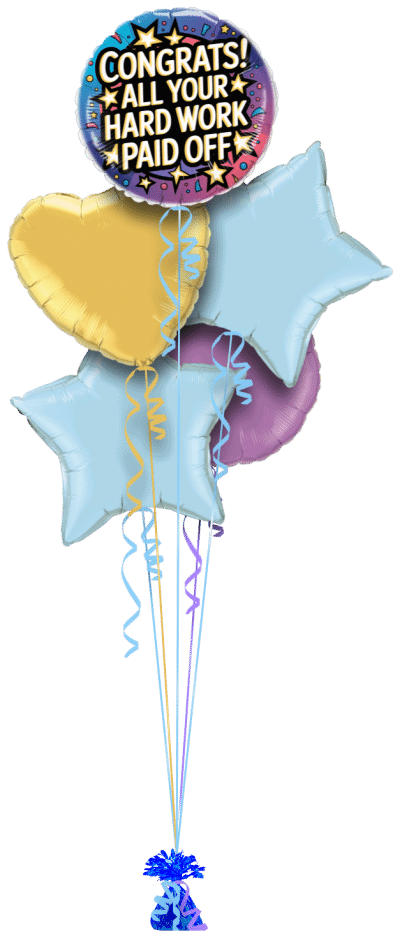Congrats All Your Hard Work Paid Off Balloon Bunch