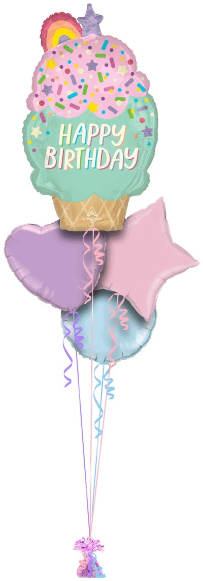 Ice Cream Rainbow Cake Balloon Bunch