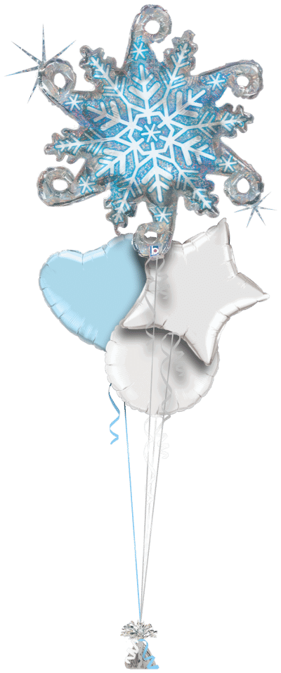 Sparkle Snowflake Balloon Bunch