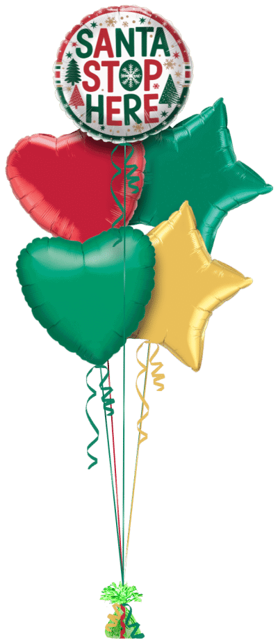 Santa Stop Here Balloon Bunch