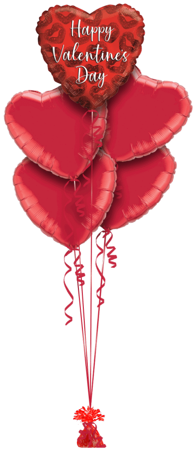 Valentines Kisses Balloon Bunch