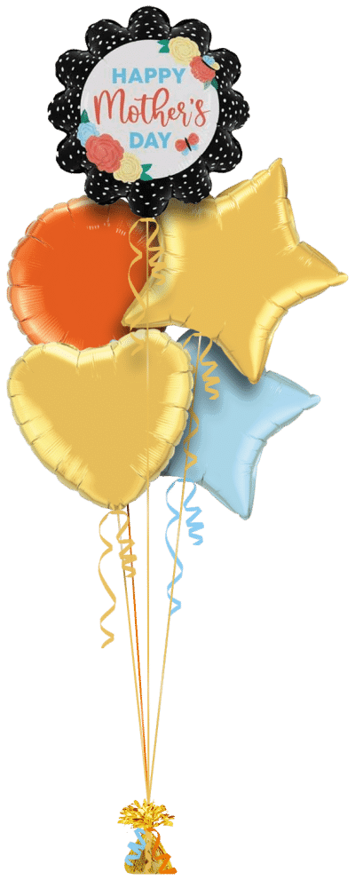 Mothers Day Flower Balloon Bunch