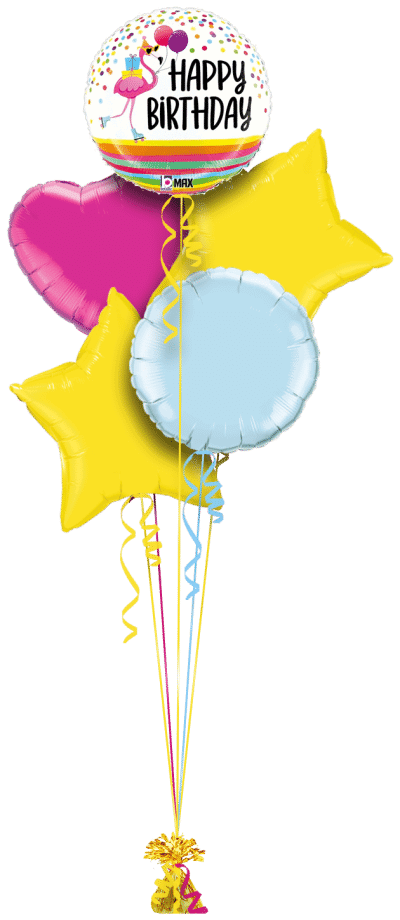 Flamingo Fun Birthday Balloon Bunch