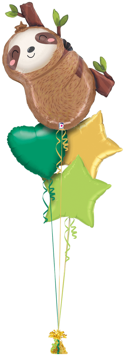 Happy Sloth Balloon Bunch