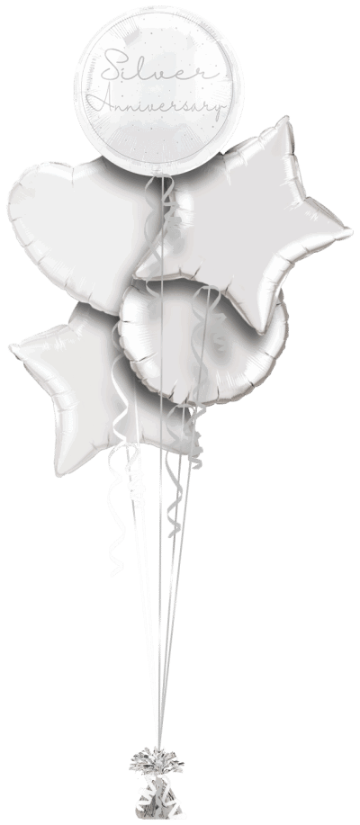 Silver Anniversary Balloon Bunch