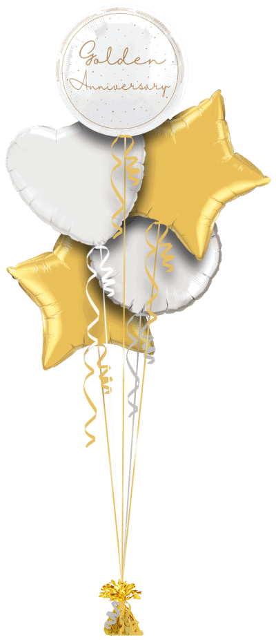 Golden Anniversary Balloon Bunch