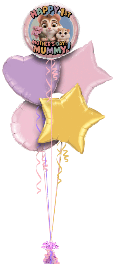 Hamster 1st Mothers Day Balloon Bunch