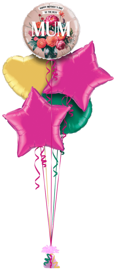 Best Mum Flowers Balloon Bunch