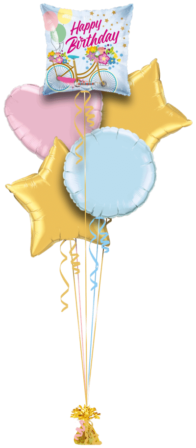 Birthday Bike Flowers Balloon Bunch