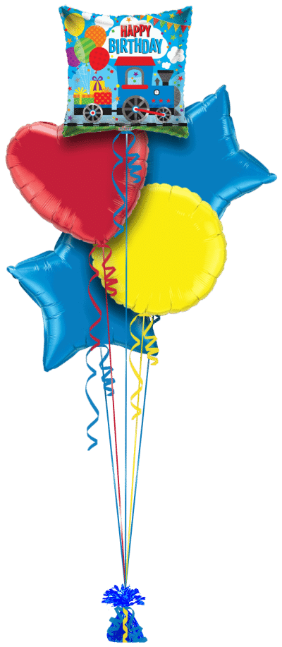 Birthday Train Balloon Bunch