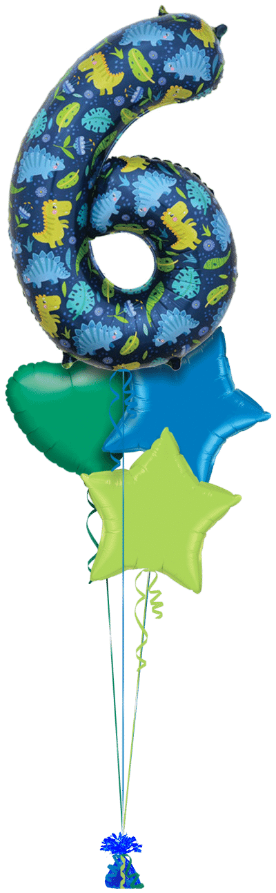 Dinosaurs No 6 Balloon Bunch