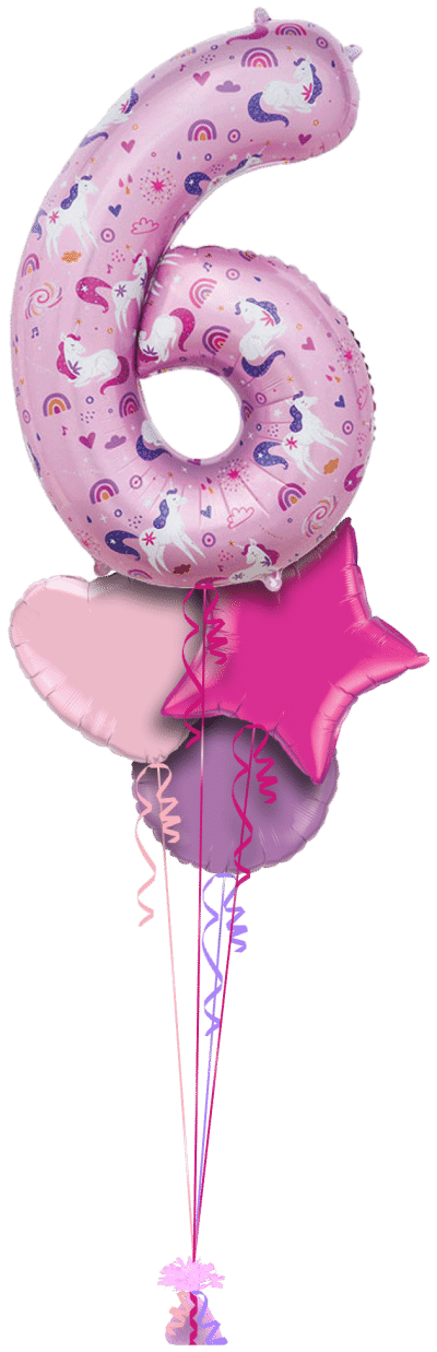 Unicorns No 6 Balloon Bunch