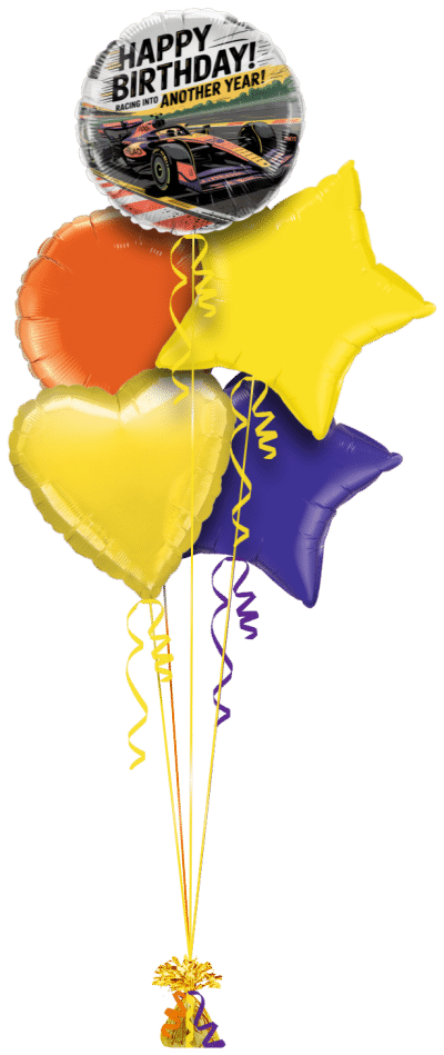 Birthday Racing Car Balloon Bunch