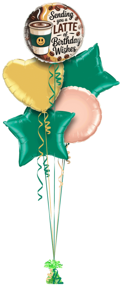 Latte Birthday Balloon Bunch