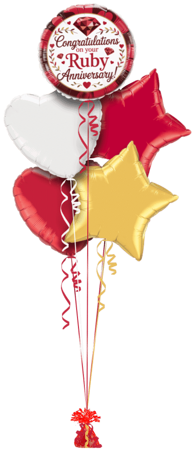 Ruby Anniversary Balloon Bunch