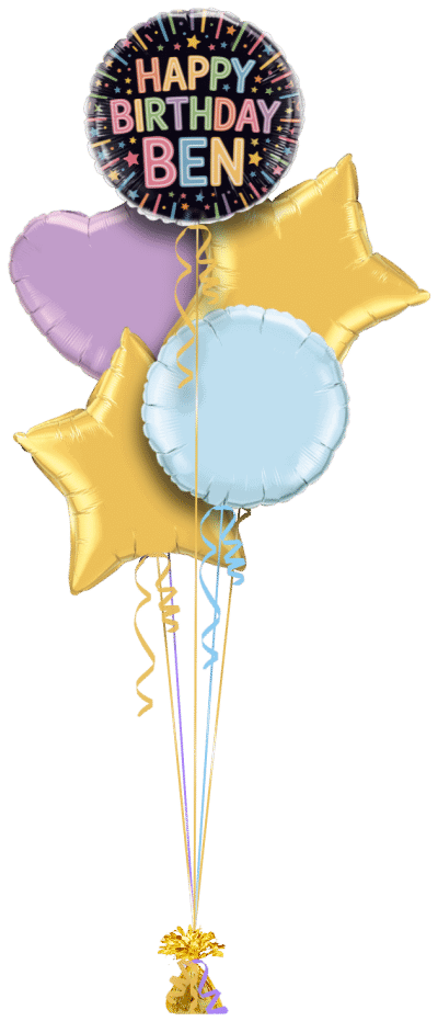 Neon Birthday Balloon Bunch