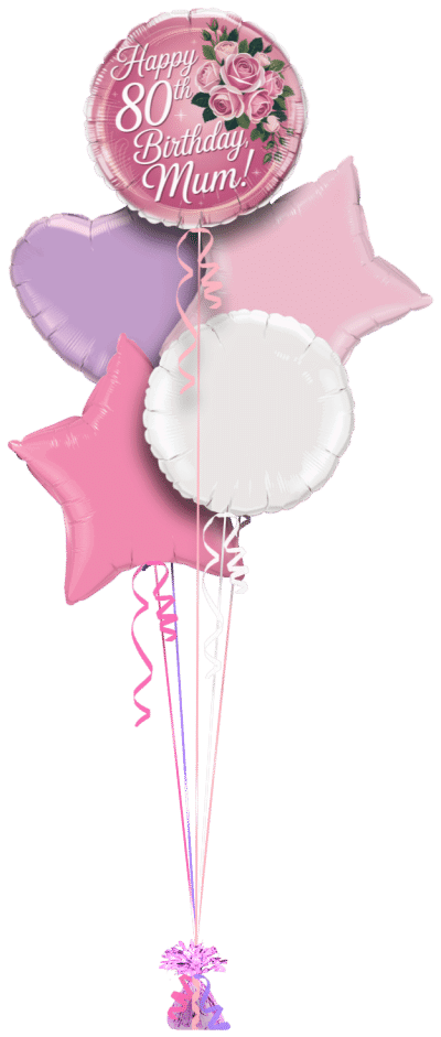 80th Mum Balloon Bunch