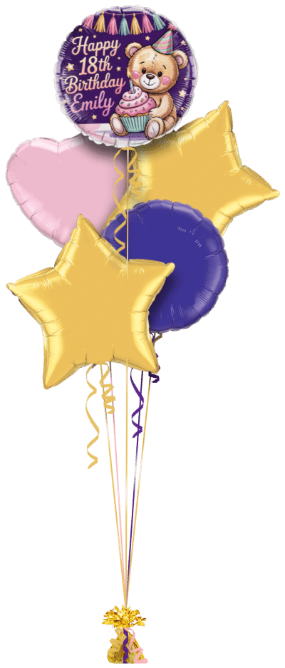 Birthday Bear Balloon Bunch