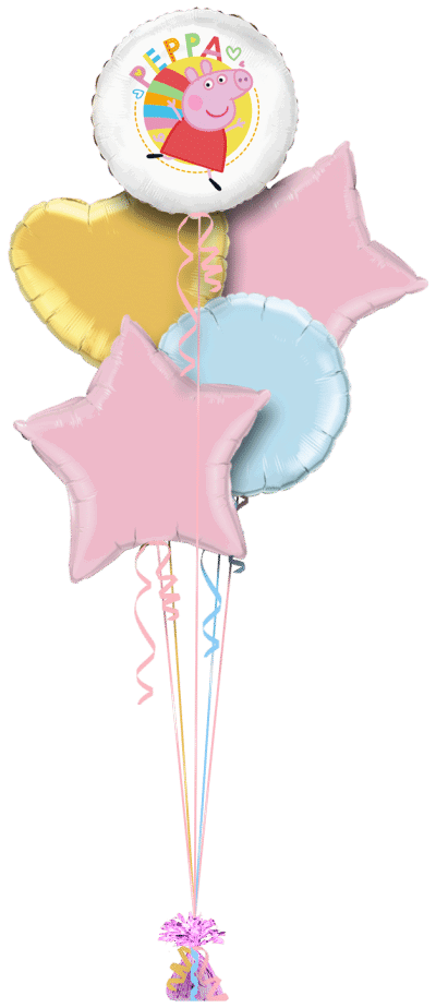 Peppa Pig Bright White Balloon Bunch