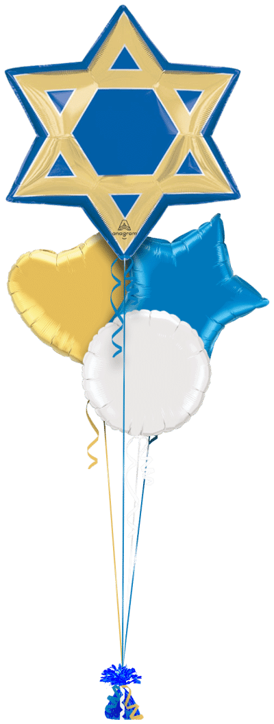 Star of David Balloon Bunch