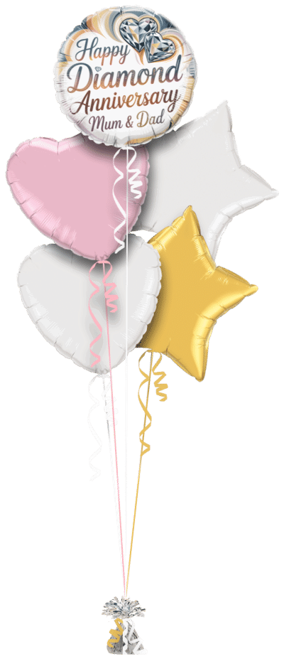 Diamond Anniversary Balloon Bunch