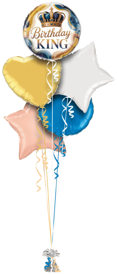 Birthday King Balloon Bunch