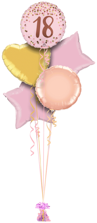 Pink Sparkle 18 Balloon Bunch