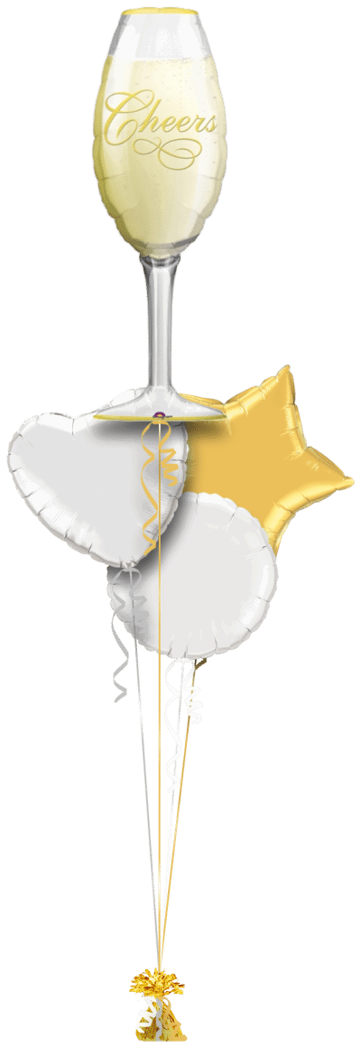 Champagne Glass Balloon Bunch