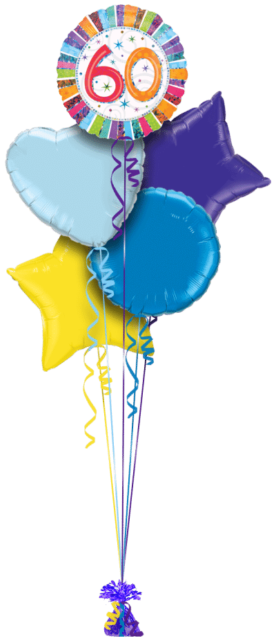 Radiant 60th Balloon Bunch