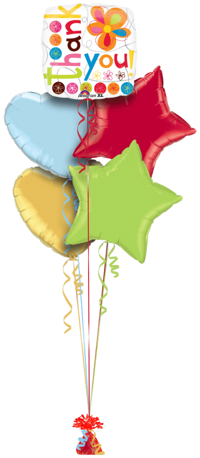 Thank You Colourful Balloon Bunch