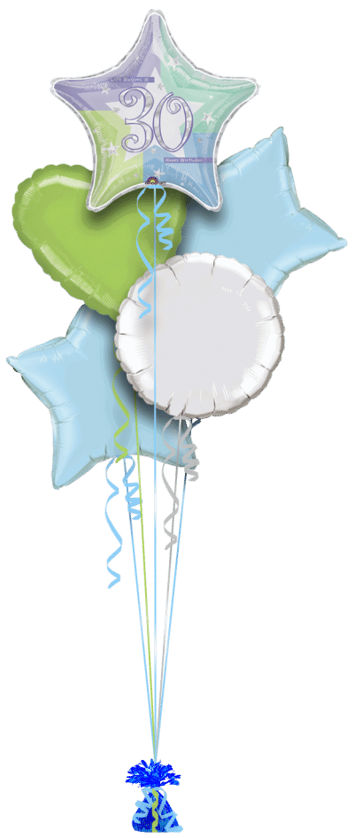 30th Birthday Star Balloon Bunch