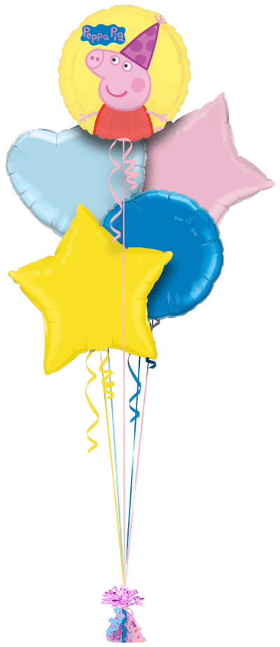 Peppa Pig Party Hat Balloon Bunch