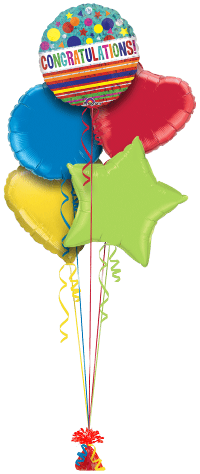 Congratulations Sparkle Balloon Bunch