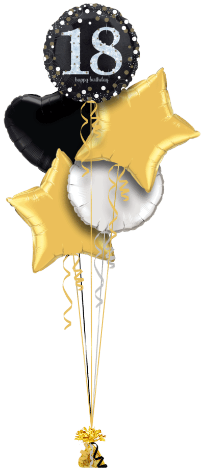 Glimmer Confetti 18th Birthday Balloon Bunch