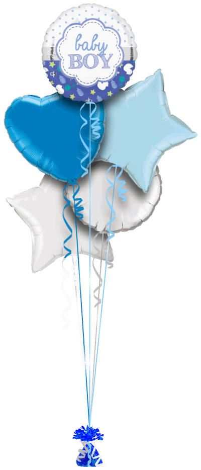 Baby Boy Dots And Dummies Balloon Bunch