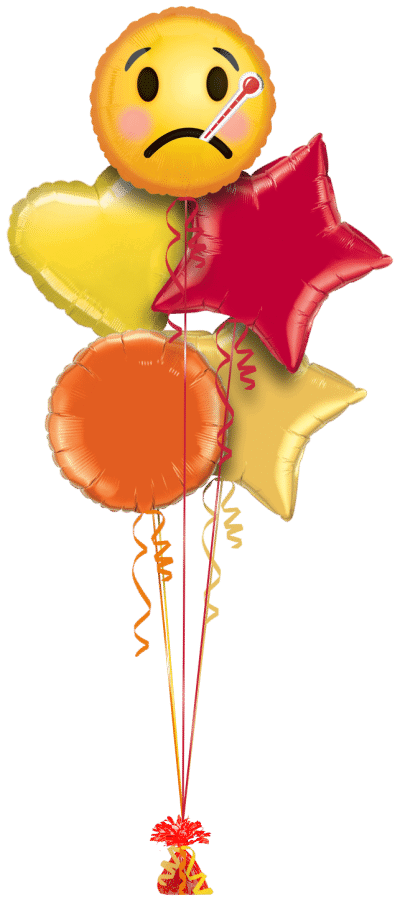 Sad Emoji Get Well Balloon Bunch