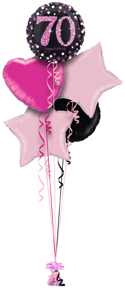 Glimmer Confetti 70th Birthday Balloon Bunch