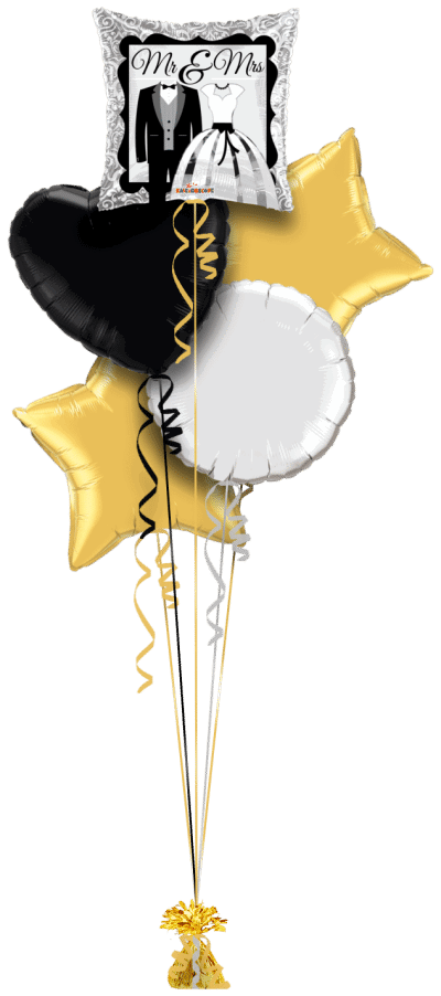 Mr & Mrs Dress And Suit Balloon Bunch