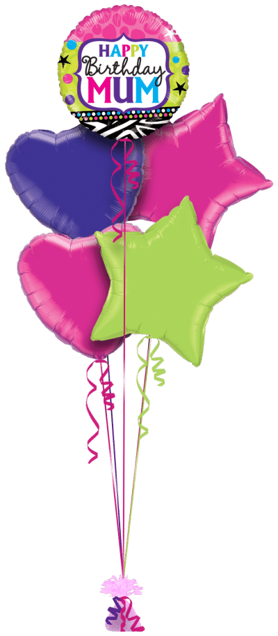 Birthday Mum Bright Balloon Bunch