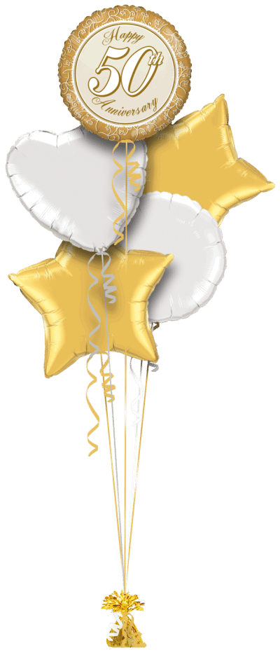 50th Anniversary Golds Balloon Bunch