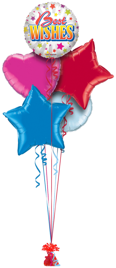 Best Wishes Star Burst Balloon Bunch